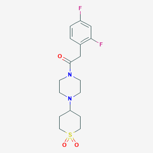 molecular formula C17H22F2N2O3S B2863292 2-(2,4-difluorophenyl)-1-(4-(1,1-dioxidotetrahydro-2H-thiopyran-4-yl)piperazin-1-yl)ethanone CAS No. 1904409-62-6