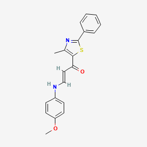 (E)-3-(4-methoxyanilino)-1-(4-methyl-2-phenyl-1,3-thiazol-5-yl)-2-propen-1-one