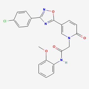 molecular formula C22H17ClN4O4 B2863297 6-({4-[(2E)-3-phenylprop-2-enoyl]piperazin-1-yl}sulfonyl)-1,3-benzothiazol-2(3H)-one CAS No. 1112440-60-4