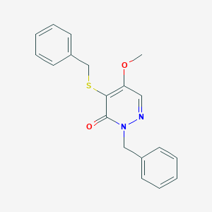molecular formula C19H18N2O2S B286330 2-benzyl-4-(benzylsulfanyl)-5-methoxy-3(2H)-pyridazinone 