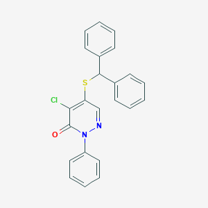 molecular formula C23H17ClN2OS B286332 5-(benzhydrylsulfanyl)-4-chloro-2-phenyl-3(2H)-pyridazinone 