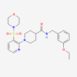 molecular formula C24H32N4O5S B2863323 1-[(4-Ethoxyphenyl)sulfonyl]-4-methyl-1,2,3,4-tetrahydroquinoxaline CAS No. 1189496-94-3
