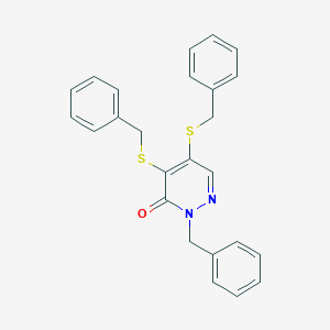 molecular formula C25H22N2OS2 B286334 2-benzyl-4,5-bis(benzylsulfanyl)-3(2H)-pyridazinone 