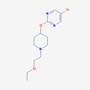 molecular formula C13H20BrN3O2 B2863342 5-Bromo-2-[1-(2-ethoxyethyl)piperidin-4-yl]oxypyrimidine CAS No. 2415603-10-8