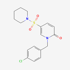 molecular formula C17H19ClN2O3S B2863354 1-(4-chlorobenzyl)-5-(piperidin-1-ylsulfonyl)pyridin-2(1H)-one CAS No. 1251673-34-3