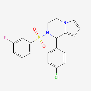 molecular formula C19H16ClFN2O2S B2863362 1-(4-氯苯基)-2-((3-氟苯基)磺酰基)-1,2,3,4-四氢吡咯并[1,2-a]吡嗪 CAS No. 899948-98-2