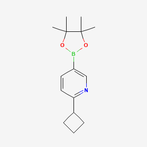 molecular formula C15H22BNO2 B2863363 2-Cyclobutyl-5-(4,4,5,5-tetramethyl-1,3,2-dioxaborolan-2-yl)pyridine CAS No. 2223038-89-7