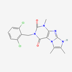 molecular formula C17H15Cl2N5O2 B2863368 3-(2,6-二氯苄基)-1,6,7-三甲基-1H-咪唑并[2,1-f]嘌呤-2,4(3H,8H)-二酮 CAS No. 921144-37-8