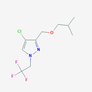 molecular formula C10H14ClF3N2O B2863370 4-chloro-3-(isobutoxymethyl)-1-(2,2,2-trifluoroethyl)-1H-pyrazole CAS No. 1856053-68-3