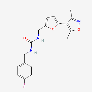 1-[[5-(3,5-Dimethyl-1,2-oxazol-4-yl)furan-2-yl]methyl]-3-[(4-fluorophenyl)methyl]urea