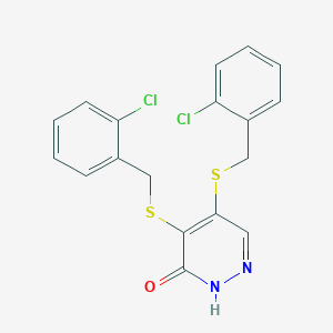 molecular formula C18H14Cl2N2OS2 B286339 4,5-bis[(2-chlorobenzyl)sulfanyl]-3(2H)-pyridazinone 