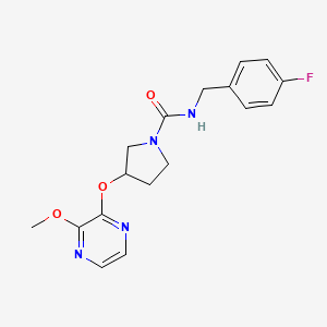 molecular formula C17H19FN4O3 B2863390 N-(4-氟苄基)-3-((3-甲氧基吡嗪-2-基)氧代)吡咯烷-1-甲酰胺 CAS No. 2034322-65-9