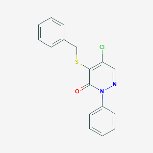 molecular formula C17H13ClN2OS B286340 4-(benzylsulfanyl)-5-chloro-2-phenyl-3(2H)-pyridazinone 