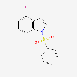 molecular formula C15H12FNO2S B2863405 4-Fluoro-2-methyl-1-phenylsulfonyl-1H-indole CAS No. 1354699-91-4