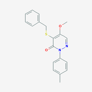molecular formula C19H18N2O2S B286341 4-(benzylsulfanyl)-5-methoxy-2-(4-methylphenyl)-3(2H)-pyridazinone 