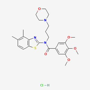 molecular formula C26H34ClN3O5S B2863416 N-(4,5-二甲基苯并[d]噻唑-2-基)-3,4,5-三甲氧基-N-(3-吗啉丙基)苯甲酰胺盐酸盐 CAS No. 1215517-74-0