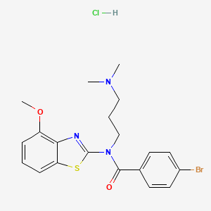 molecular formula C20H23BrClN3O2S B2863418 4-bromo-N-(3-(dimethylamino)propyl)-N-(4-methoxybenzo[d]thiazol-2-yl)benzamide hydrochloride CAS No. 1217059-15-8