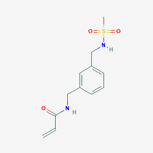 molecular formula C12H16N2O3S B2863427 N-[[3-(Methanesulfonamidomethyl)phenyl]methyl]prop-2-enamide CAS No. 2411248-65-0