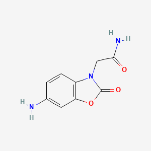 molecular formula C9H9N3O3 B2863444 2-(6-Amino-2-oxo-benzooxazol-3-yl)-acetamide CAS No. 879066-20-3