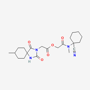 molecular formula C21H30N4O5 B2863450 [(1-Cyanocyclohexyl)(methyl)carbamoyl]methyl 2-{8-methyl-2,4-dioxo-1,3-diazaspiro[4.5]decan-3-yl}acetate CAS No. 1209410-04-7