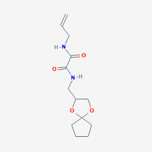 molecular formula C13H20N2O4 B2863451 N1-(1,4-dioxaspiro[4.4]nonan-2-ylmethyl)-N2-allyloxalamide CAS No. 941996-05-0