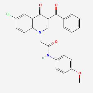molecular formula C25H19ClN2O4 B2863454 2-(3-benzoyl-6-chloro-4-oxoquinolin-1(4H)-yl)-N-(4-methoxyphenyl)acetamide CAS No. 895653-67-5