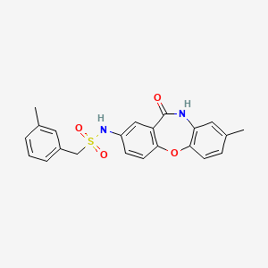 molecular formula C22H20N2O4S B2863464 N-(8-methyl-11-oxo-10,11-dihydrodibenzo[b,f][1,4]oxazepin-2-yl)-1-(m-tolyl)methanesulfonamide CAS No. 922035-51-6
