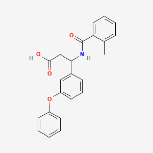 molecular formula C23H21NO4 B2863468 3-[(2-Methylbenzoyl)amino]-3-(3-phenoxyphenyl)propanoic acid CAS No. 2155856-17-8