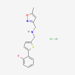 1-[5-(2-Fluorophenyl)thiophen-2-yl]-N-[(5-methyl-1,2-oxazol-3-yl)methyl]methanamine;hydrochloride