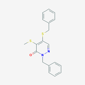 molecular formula C19H18N2OS2 B286348 2-benzyl-5-(benzylsulfanyl)-4-(methylsulfanyl)-3(2H)-pyridazinone 