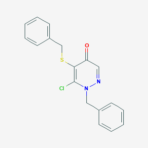 molecular formula C18H15ClN2OS B286349 1-benzyl-5-(benzylsulfanyl)-6-chloro-4(1H)-pyridazinone 