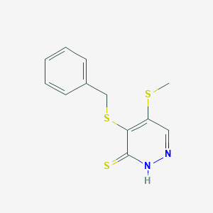 molecular formula C12H12N2S3 B286351 4-(Benzylsulfanyl)-5-(methylsulfanyl)-3-pyridazinyl hydrosulfide 