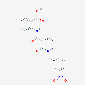 molecular formula C21H17N3O6 B2863510 Methyl 2-(1-(3-nitrobenzyl)-2-oxo-1,2-dihydropyridine-3-carboxamido)benzoate CAS No. 946332-14-5