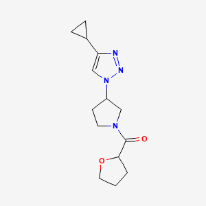 (3-(4-cyclopropyl-1H-1,2,3-triazol-1-yl)pyrrolidin-1-yl)(tetrahydrofuran-2-yl)methanone
