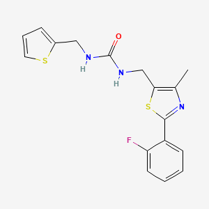 1-((2-(2-Fluorophenyl)-4-methylthiazol-5-yl)methyl)-3-(thiophen-2-ylmethyl)urea
