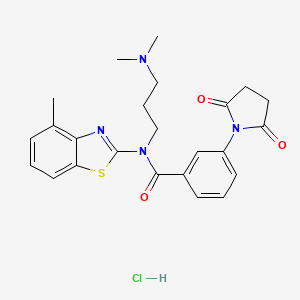 molecular formula C24H27ClN4O3S B2863527 N-(3-(二甲氨基)丙基)-3-(2,5-二氧代吡咯烷-1-基)-N-(4-甲基苯并[d]噻唑-2-基)苯甲酰胺盐酸盐 CAS No. 1216504-17-4