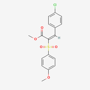 molecular formula C17H15ClO5S B2863530 methyl (2E)-3-(4-chlorophenyl)-2-[(4-methoxyphenyl)sulfonyl]acrylate CAS No. 1564076-29-4