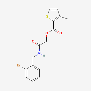molecular formula C15H14BrNO3S B2863535 2-((2-Bromobenzyl)amino)-2-oxoethyl 3-methylthiophene-2-carboxylate CAS No. 1291834-72-4