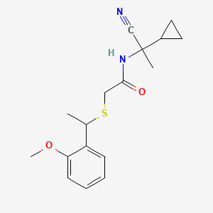 molecular formula C17H22N2O2S B2863542 N-(1-氰基-1-环丙基乙基)-2-[1-(2-甲氧基苯基)乙基硫代]乙酰胺 CAS No. 1436138-64-5