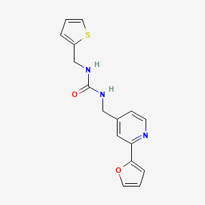 molecular formula C16H15N3O2S B2863546 1-((2-(Furan-2-yl)pyridin-4-yl)methyl)-3-(thiophen-2-ylmethyl)urea CAS No. 2034267-13-3