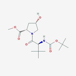 molecular formula C17H30N2O6 B2863551 （2S，4S）-甲基 1-((S)-2-((叔丁氧羰基)氨基)-3,3-二甲基丁酰基)-4-羟基吡咯烷-2-羧酸酯 CAS No. 817183-32-7