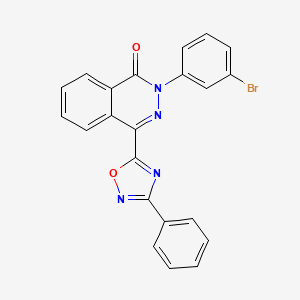 molecular formula C22H13BrN4O2 B2863552 2-(3-bromophenyl)-4-(3-phenyl-1,2,4-oxadiazol-5-yl)phthalazin-1(2H)-one CAS No. 1358979-30-2