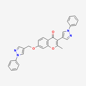 2-Methyl-3-(1-phenylpyrazol-4-yl)-7-[(1-phenylpyrazol-4-yl)methoxy]chromen-4-one