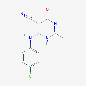 molecular formula C12H9ClN4O B286356 6-(4-chloroanilino)-2-methyl-4-oxo-1H-pyrimidine-5-carbonitrile 