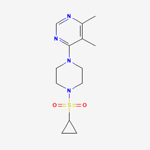 molecular formula C13H20N4O2S B2863562 4-(4-Cyclopropylsulfonylpiperazin-1-yl)-5,6-dimethylpyrimidine CAS No. 2415599-75-4