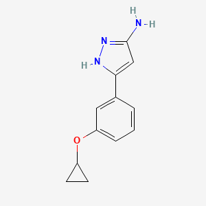 molecular formula C12H13N3O B2863569 5-(3-Cyclopropyloxyphenyl)-1H-pyrazol-3-amine CAS No. 1888659-02-6