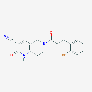 molecular formula C18H16BrN3O2 B2863570 6-(3-(2-溴苯基)丙酰)-2-氧代-1,2,5,6,7,8-六氢-1,6-萘啶-3-腈 CAS No. 2034306-44-8