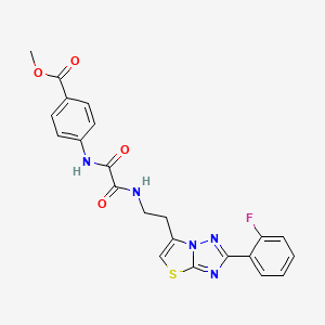 Methyl 4-(2-((2-(2-(2-fluorophenyl)thiazolo[3,2-b][1,2,4]triazol-6-yl)ethyl)amino)-2-oxoacetamido)benzoate