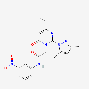 molecular formula C20H22N6O4 B2863580 2-(2-(3,5-二甲基-1H-吡唑-1-基)-6-氧代-4-丙基嘧啶-1(6H)-基)-N-(3-硝基苯基)乙酰胺 CAS No. 1002569-80-3
