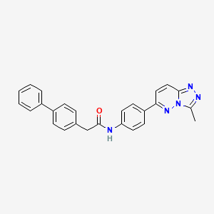 N-[4-(3-methyl-[1,2,4]triazolo[4,3-b]pyridazin-6-yl)phenyl]-2-(4-phenylphenyl)acetamide